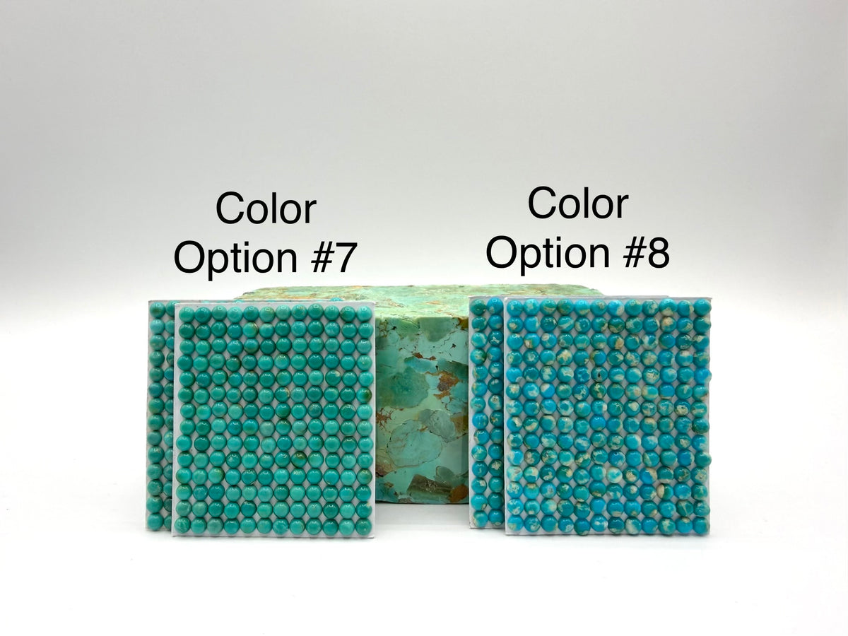 4mm ROUND - Kingman Turquoise Calibrated Cabochons