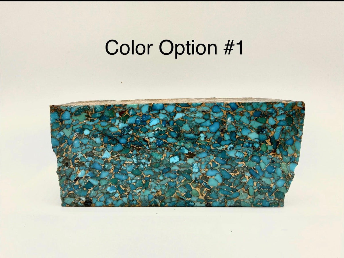 Small Nugget Kingman Turquoise & Bronze Compressed Nugget Composites