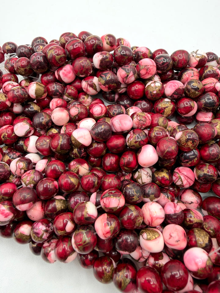 Dahlia Rose Semi-Round Beads - 8-9mm, 9-10mm, and 10-11mm