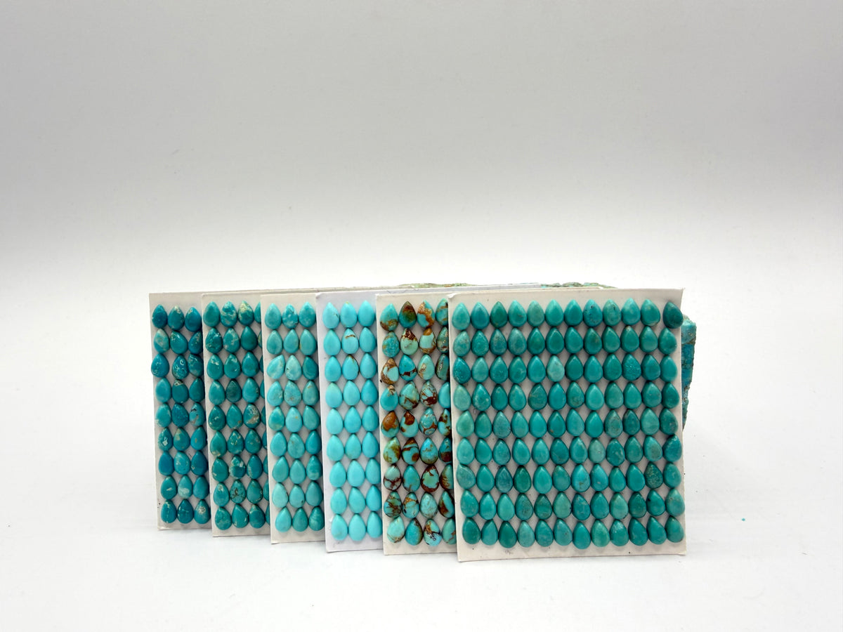 4x6mm PEAR - Kingman Turquoise Calibrated Cabochons