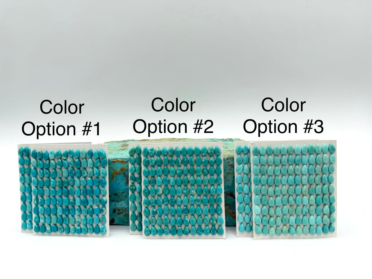 4x6mm PEAR - Kingman Turquoise Calibrated Cabochons