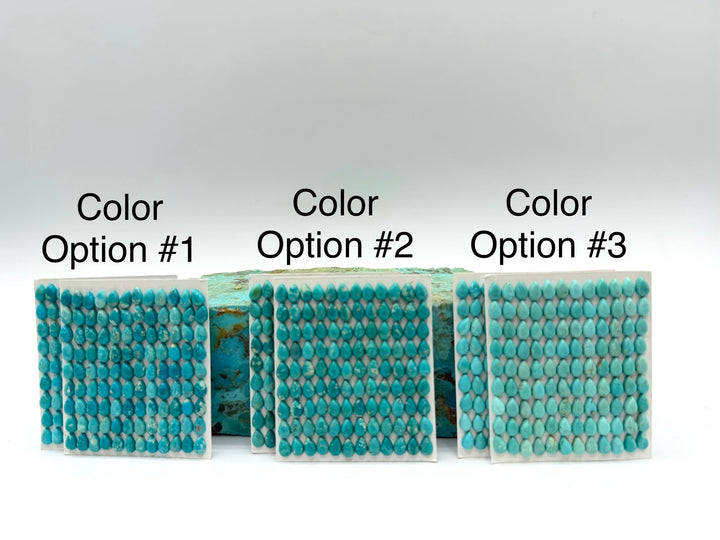 4x6mm PEAR - Kingman Turquoise Calibrated Cabochons