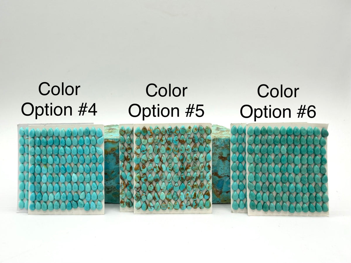 4x6mm PEAR - Kingman Turquoise Calibrated Cabochons
