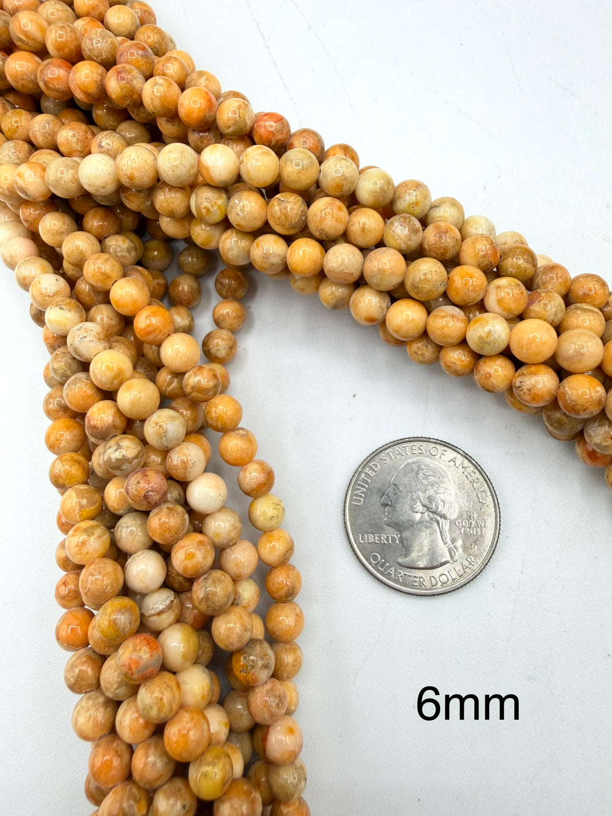 Round Coral Beads - 6mm, 8mm & 10mm - 16" Strands