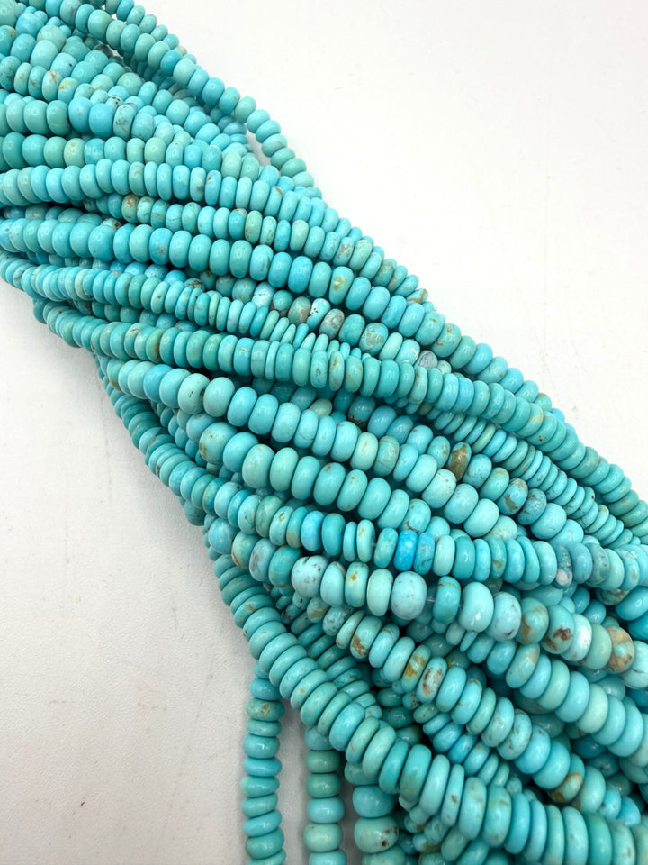 Kingman Turquoise 5-6mm Rustic Rondells - 16" Strands - Sold Individually