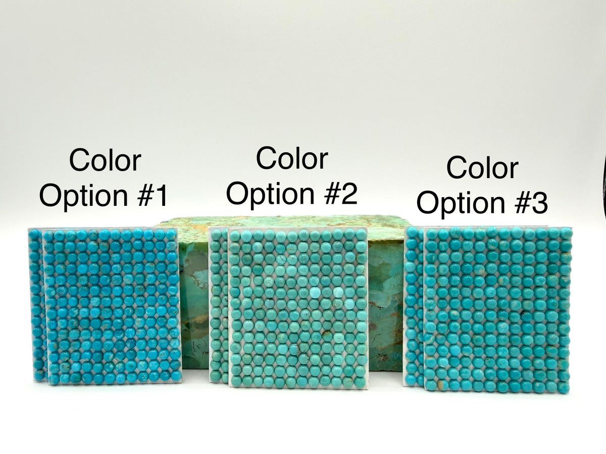 4mm ROUND - Kingman Turquoise Calibrated Cabochons