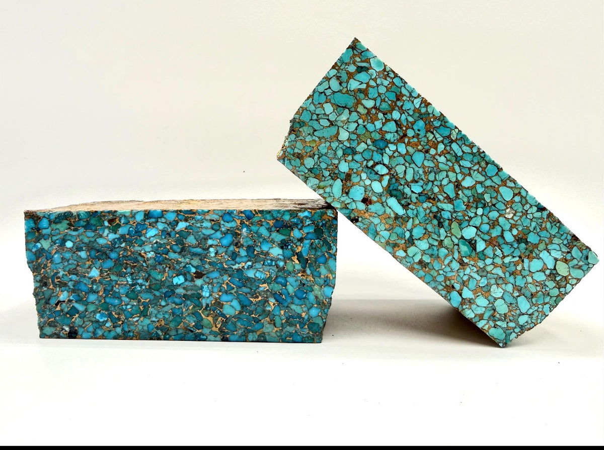 Small Nugget Kingman Turquoise & Bronze Compressed Nugget Composites