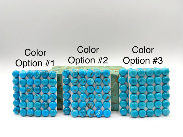 10mm ROUND Kingman Turquoise Calibrated Cabochons