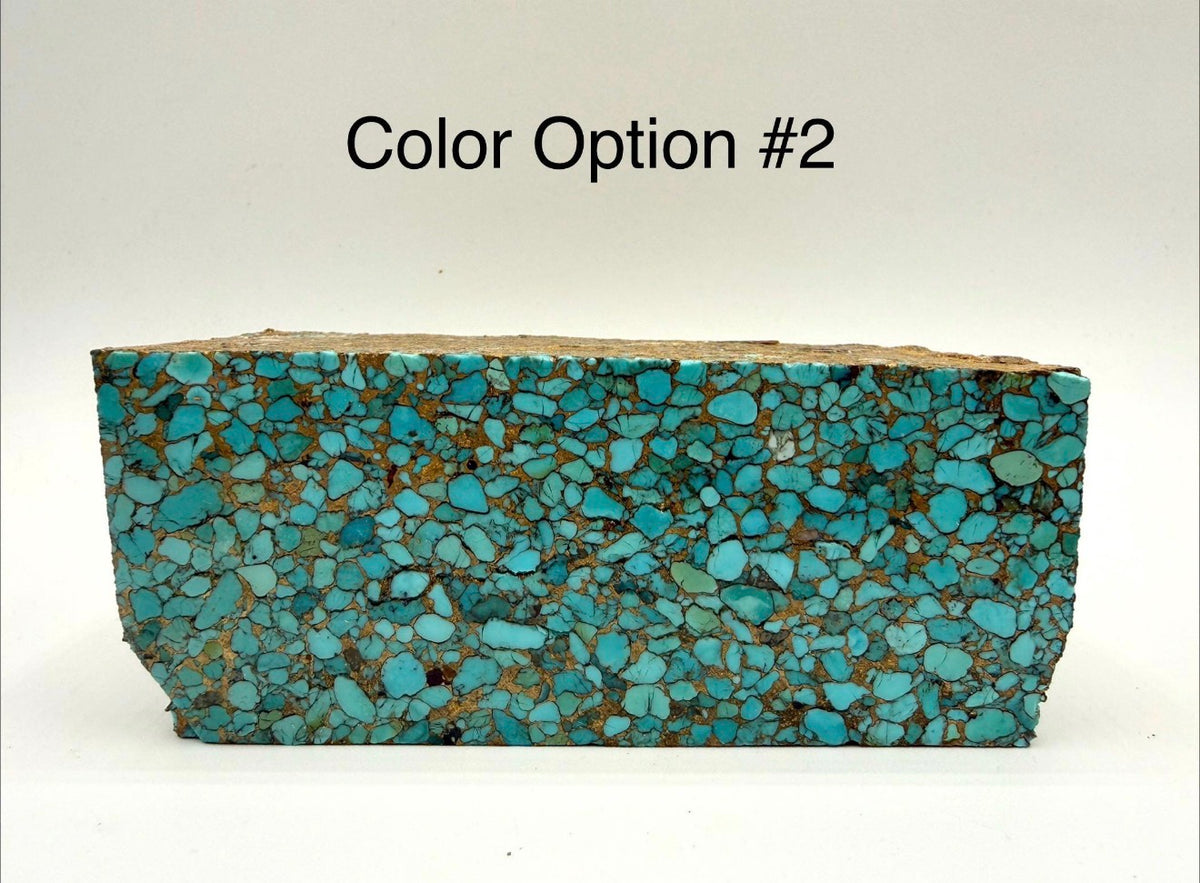 Small Nugget Kingman Turquoise & Bronze Compressed Nugget Composites