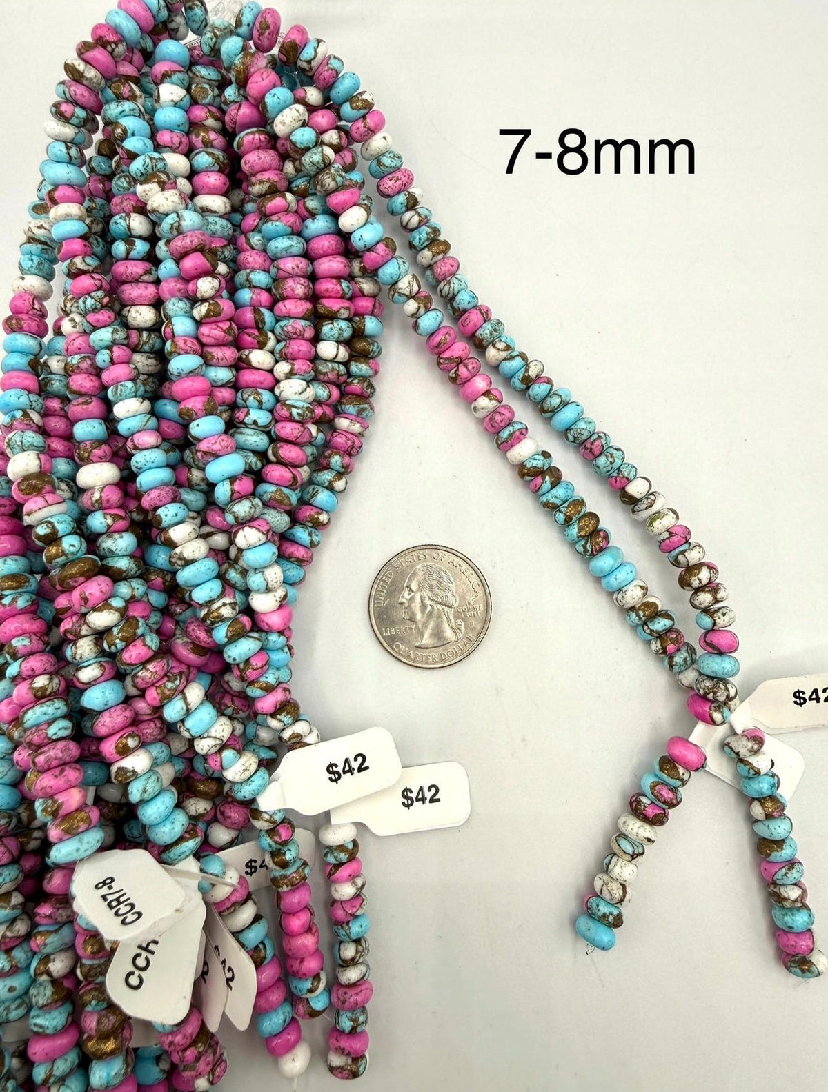 Cotton Candy Dahlia Rondell Beads - 6-7mm, 7-8mm, 8-9mm, 9-10mm - Sold by 8" Strand