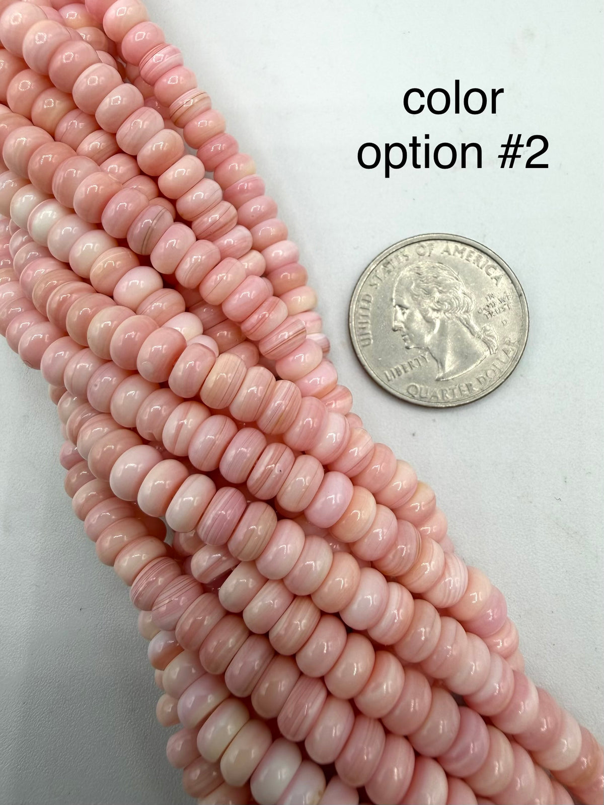 6mm Pink Conch Shell Rondells - 16" Strands - Sold Individually
